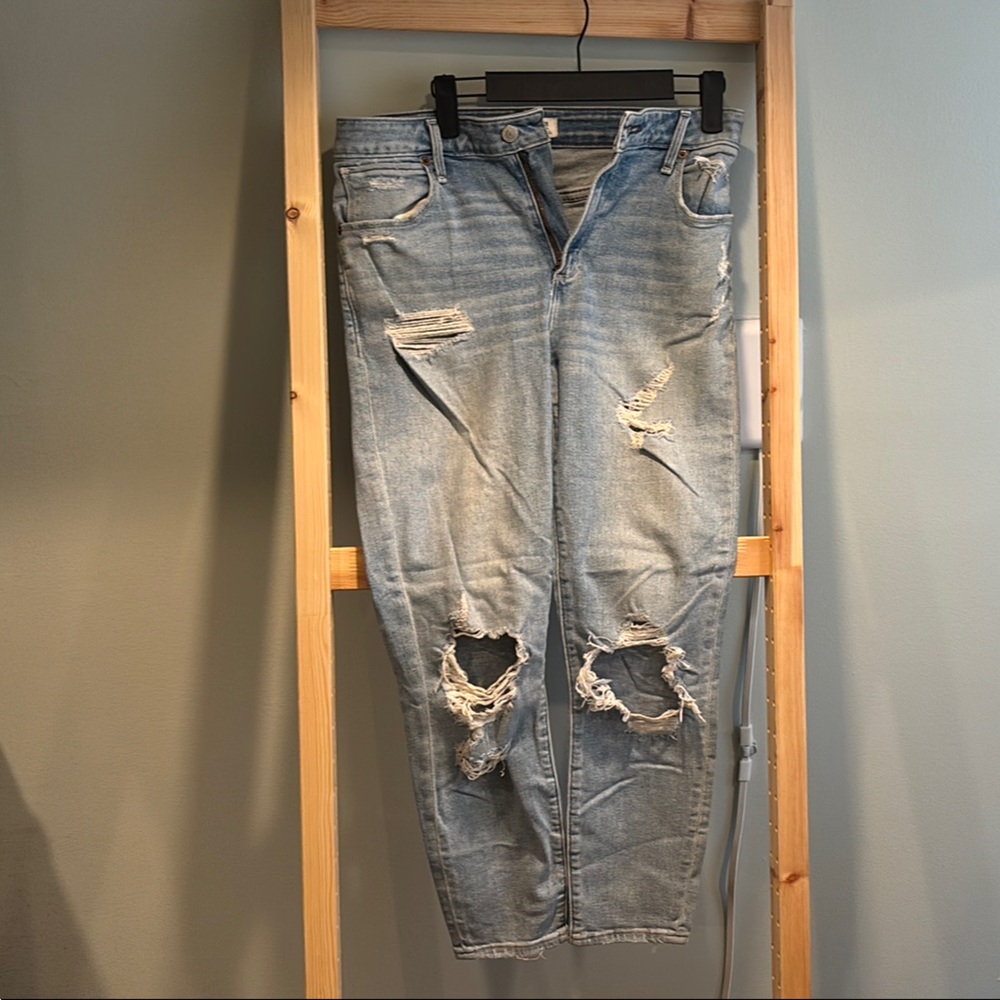 Abercrombie & Fitch High Rise Super Skinny Ankle Jeans - Light Blue